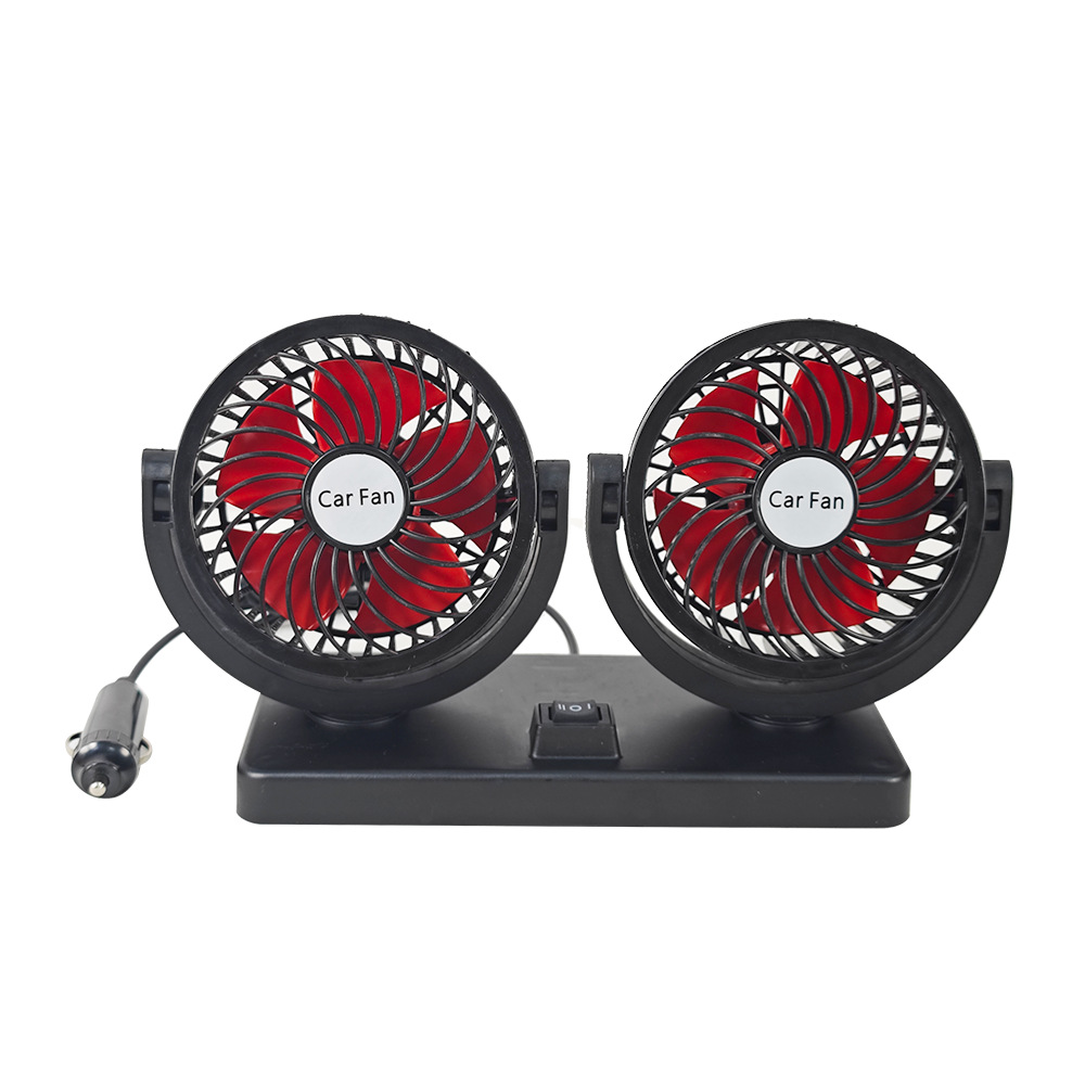 Ventilador de coche al por mayor universal 12V24V ventilador de coche 360 giratorio USB ventilador de coche
