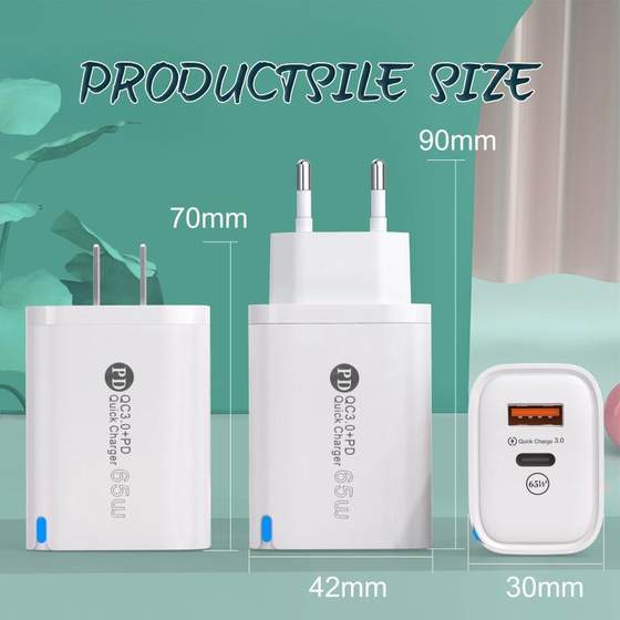 The new macaron A C mobile phone charging head with light is suitable for Apple Huawei Android mobile phone compatible charger