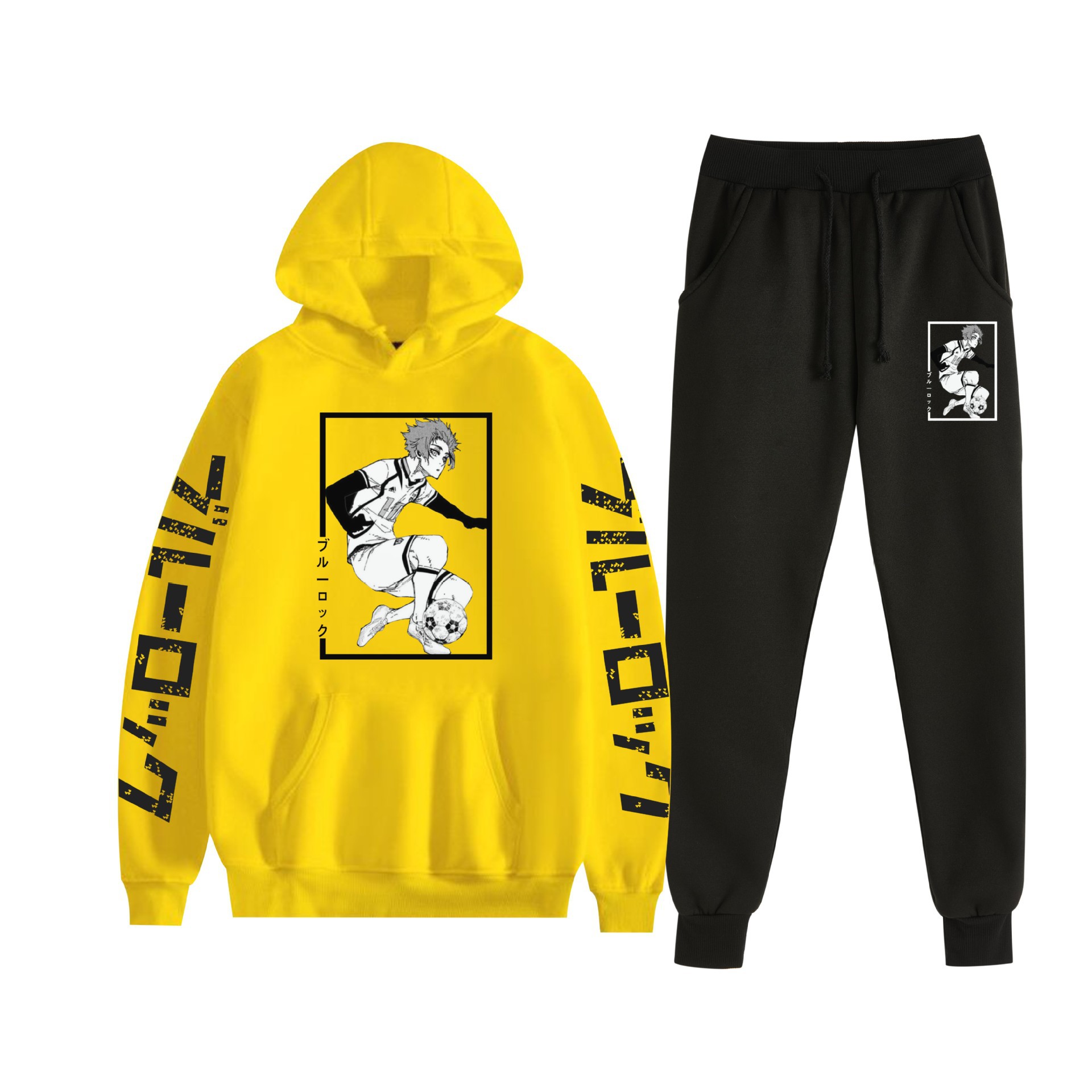 Cross-border BLUE LOCK prisión azul nuevo anime más terciopelo suelto traje de suéter con capucha para hombres y mujeres