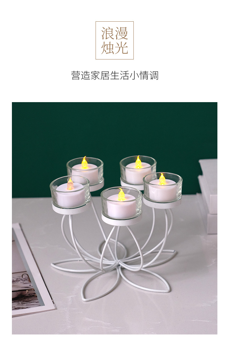 铁艺烛台浪漫烛光晚餐道具摆件餐桌装饰现代创意卧室房间厂家直销详情4