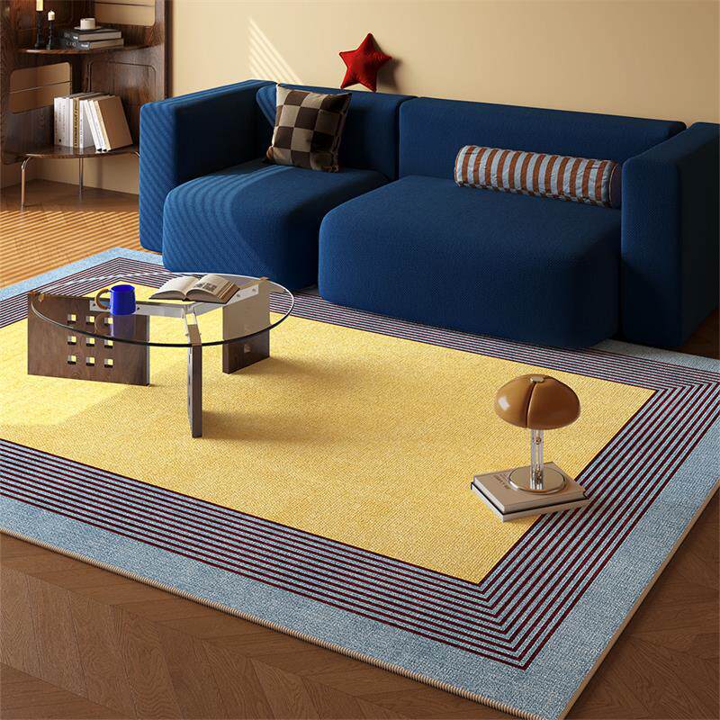 Bauhaus Style Living Room Carpet, Simple Solid Color Sofa Rug, Coffee Table Mat, Home Use Thickened Cooling Insulation Bedroom Full Carpet
