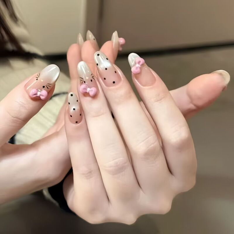 電球キャットアイ手作りウェアラブルネイルインハイエンドヌードカラーグラデーション純粋な欲望美白オーロラパウダーキャットアイネイルアートステッカー|undefined
