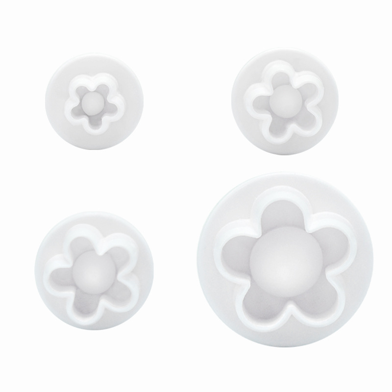4 moldes de resorte con forma de flor de cinco pétalos que imitan moldes de repostería reales, herramientas creativas para hornear, molde para mousse fácil de desmoldar. image 6
