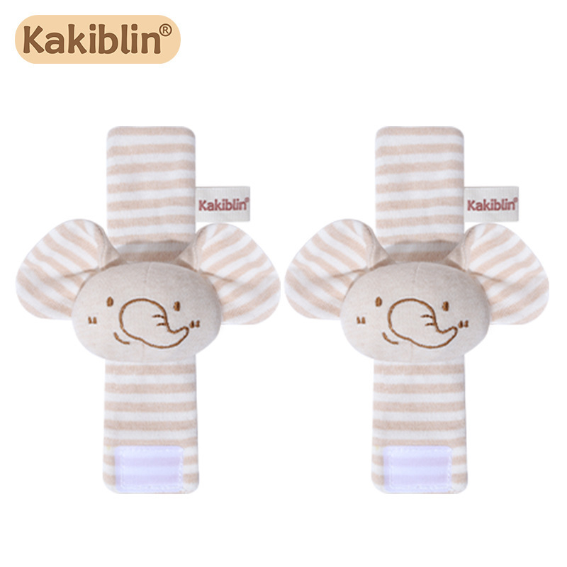 Kakiblin algodón orgánico bebé animal correa de muñeca traqueteo correa de reloj recién nacido Calcetines traje Juguetes