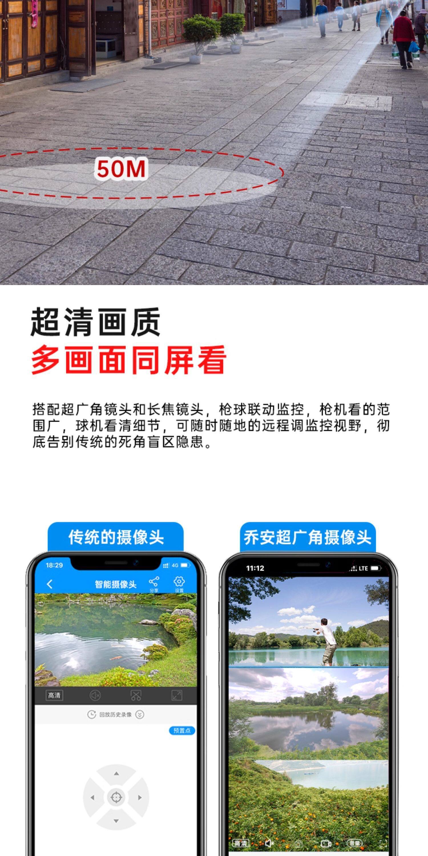 Solar Powered Surveillance Camera 360 Degree No Blind Spots Mobile Remote Outdoor HD Night Vision 4G Wireless No Power No Network