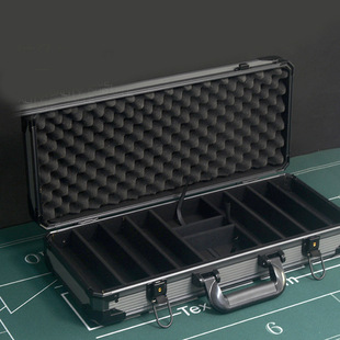 Black Silver Portable Texas Hold'Em Blackjack 21 Chip Gold Coin Poker Aluminum Box Storage Wholesale