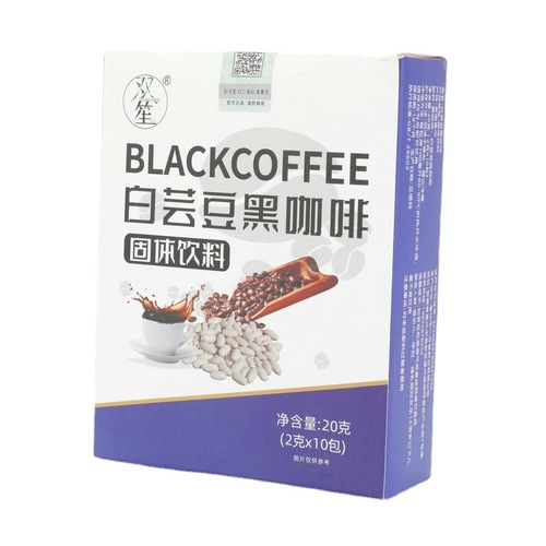 Instant White Bean Black Coffee Rich Aromatic Bitter Coffee Bagged Coffee Wholesale Meal Replacement Satiety Solid Beverage Coffee