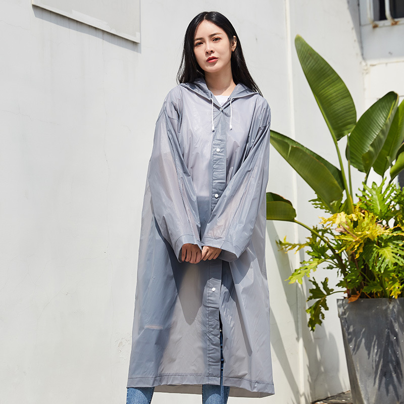 Impermeable eva no desechable engrosado, portátil para adultos, hombres y mujeres, al aire libre, impermeable, cuerpo largo, grueso