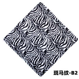 户外骑行登山全棉活性印花欧美接头朋克黑白斑马纹包头巾小四方巾