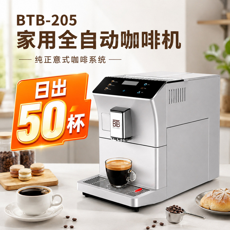Fully automatic coffee machine for home use, exclusively for foreign trade, automatic water supply, silver color, professional Italian and American style coffee machine for offices Fully automatic coffee machine for home use, exclusively for foreign trade, automatic water supply, silver color, professional Italian and American style coffee machine for offices