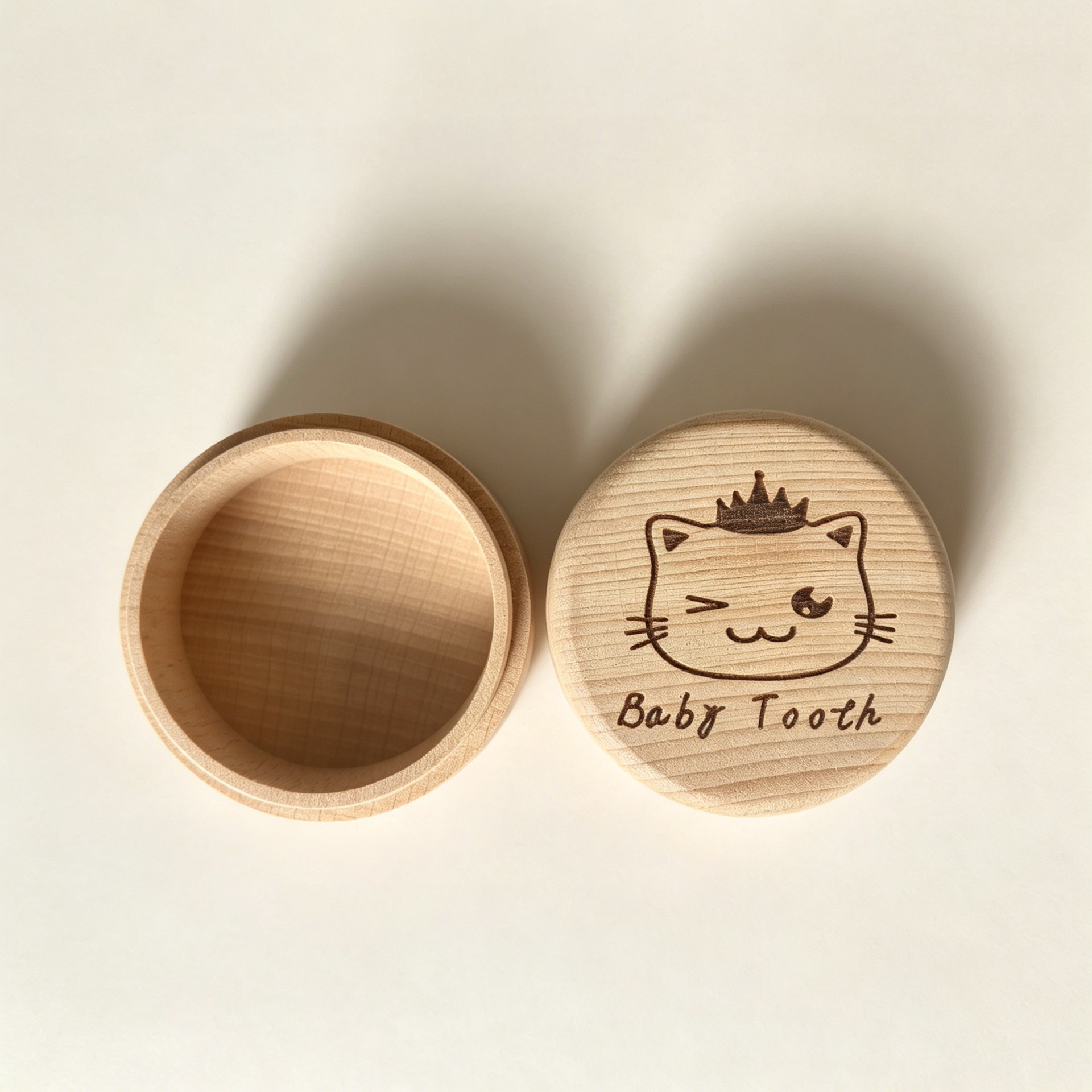 Caja de cambio de dientes para bebés Caja de dientes de madera maciza Caja de almacenamiento de dientes Caja de almacenamiento de dientes de cabello umbilical Caja de madera conmemorativa