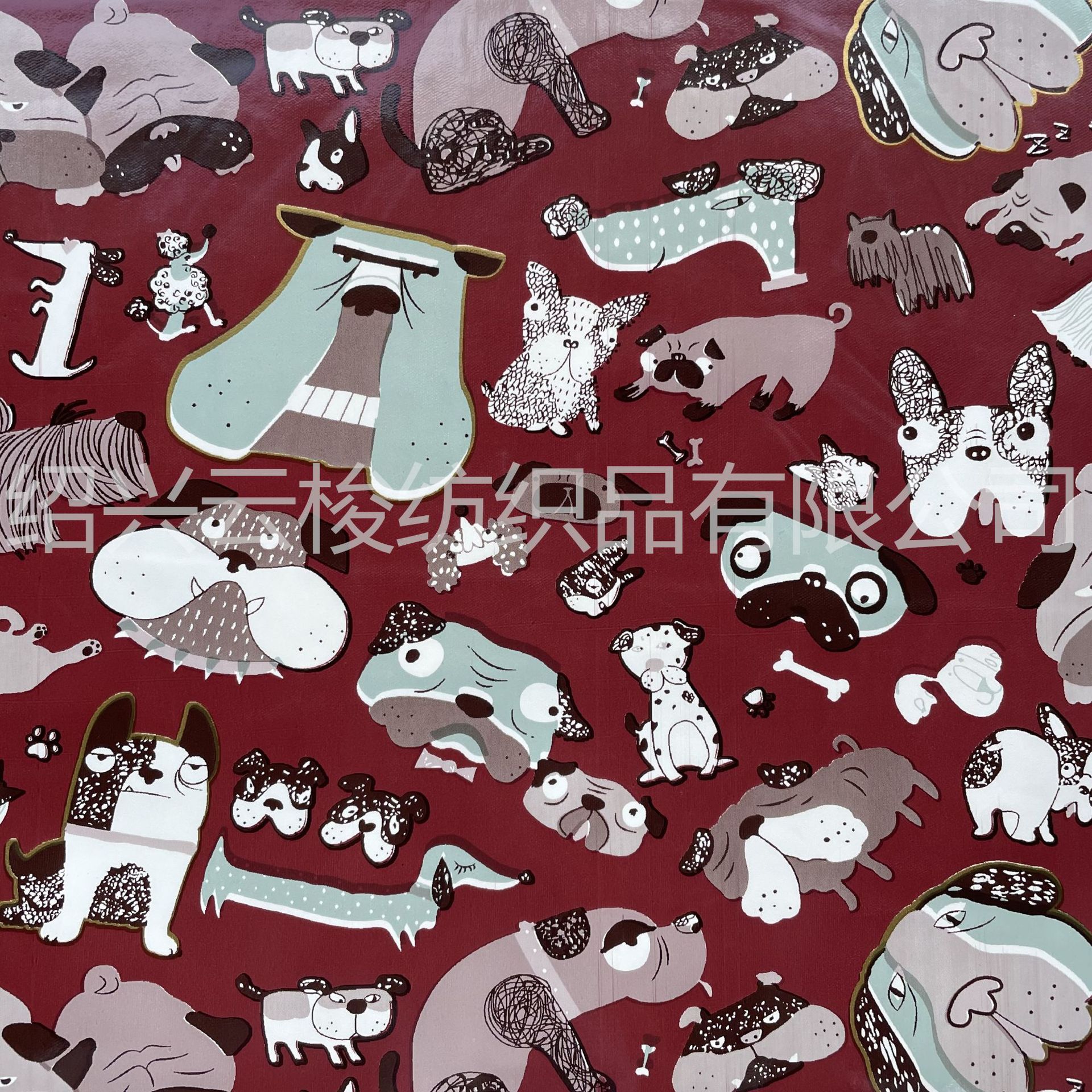 童装镜面革PU卡通印花  雨衣围兜罩衫宠物雨衣面料  欧洲出口品质