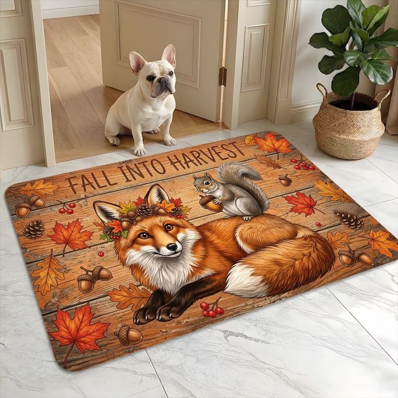 Autumn Thanksgiving entrance door mat Christmas gnome holiday decorative floor mat entryway foot mat cross-border