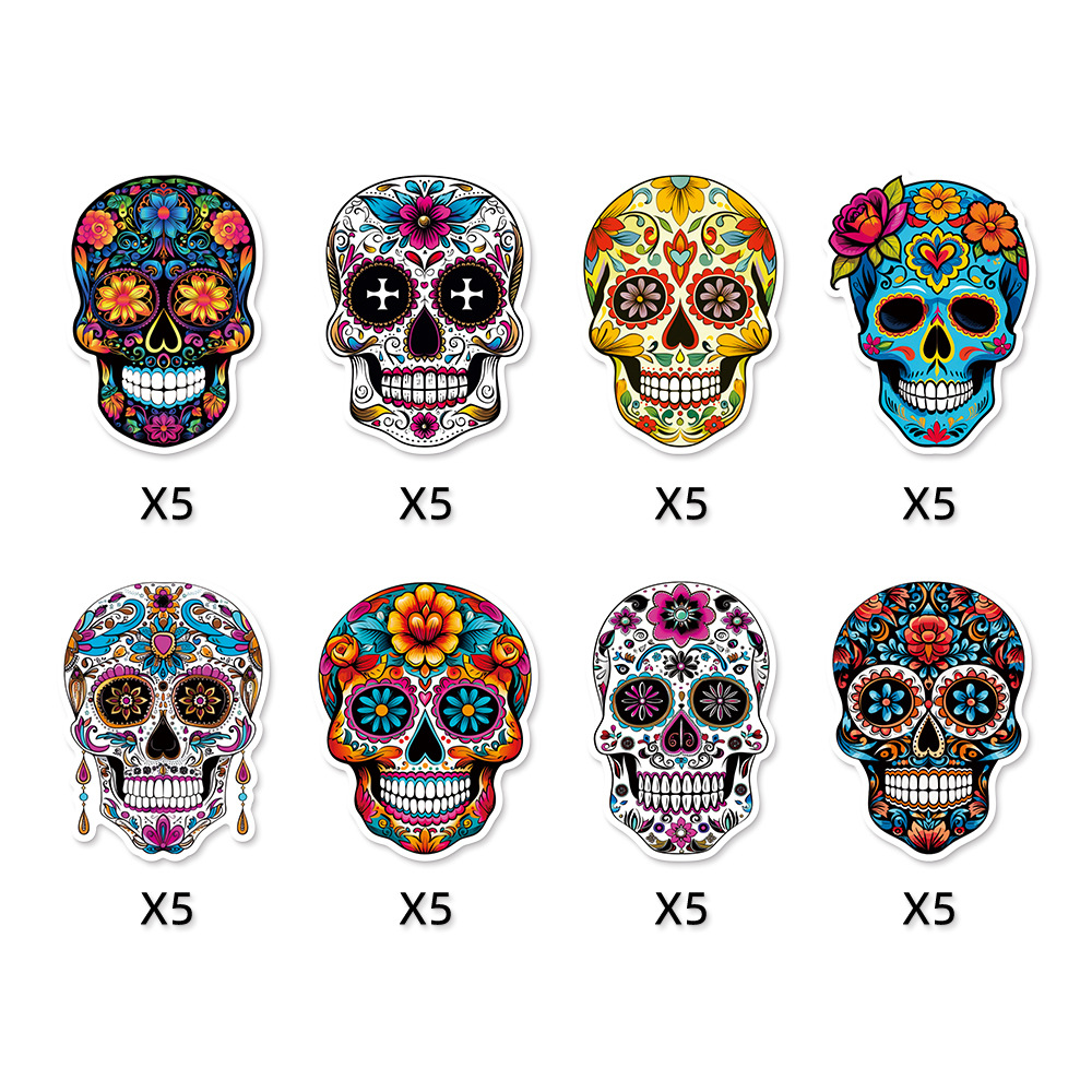 Nuevo día de muertos decoración pegatinas pegatinas de fiesta mexicana día de muertos tema pegatinas de tatuaje cráneo