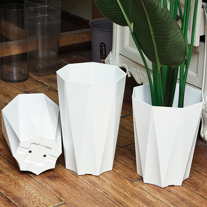 Green Plant Large Flower Pot Household Light Luxury High-end Plastic Resin Dragon Blood Tree Tortoise Bamboo Bird of Paradise Living Room Extra Large