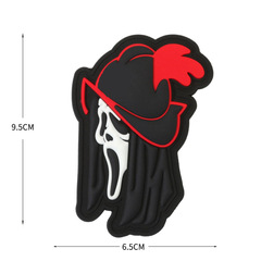 跨境 貨源PVC軟膠驚聲尖叫幽靈面具魔術貼徽章戰術士氣臂章