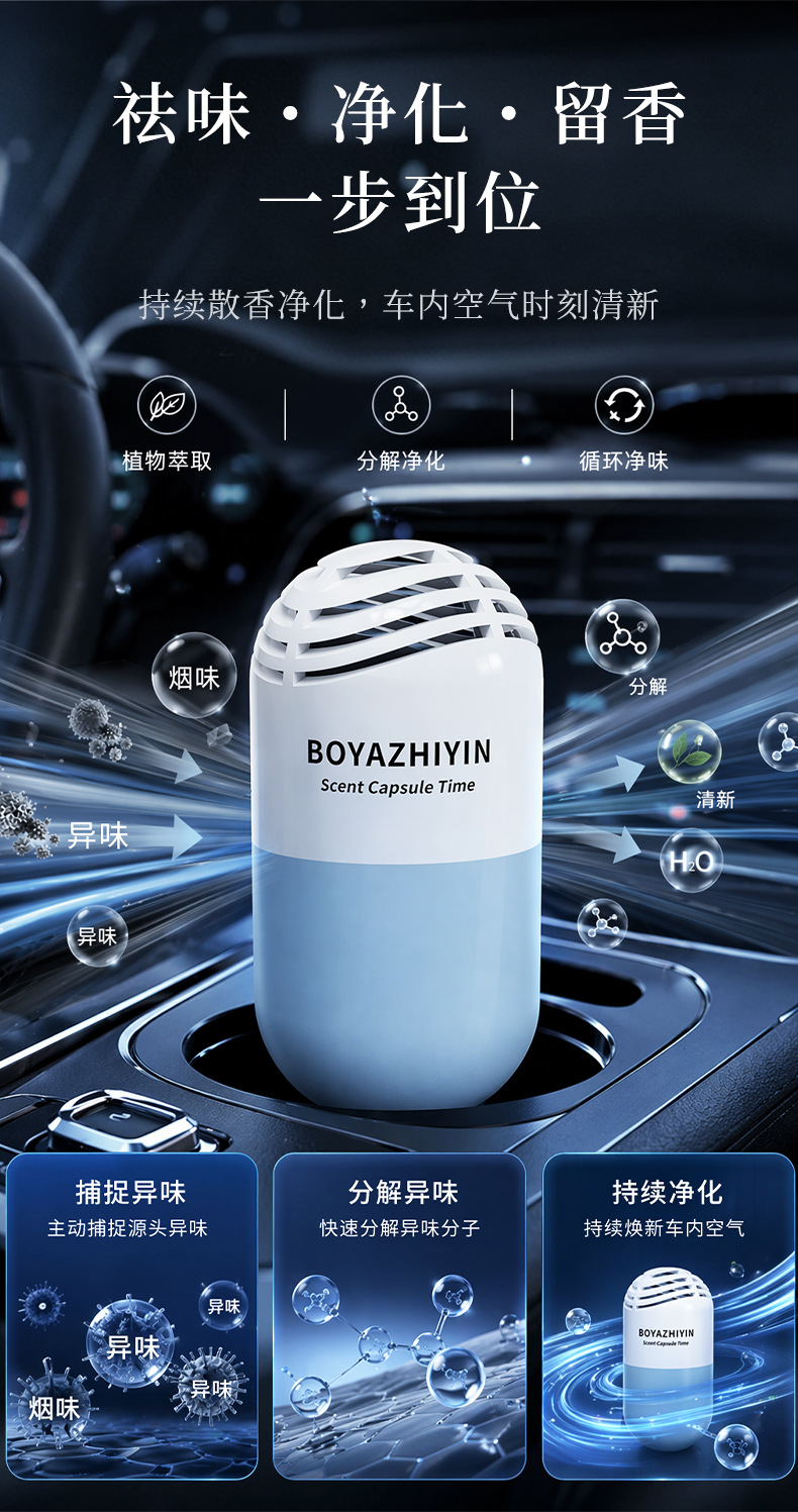 [Premium Selection] Car Perfume Solid Fragrance Balm High-End Decoration Deodorizer Odor Removal Long-Lasting Fresh Scent
