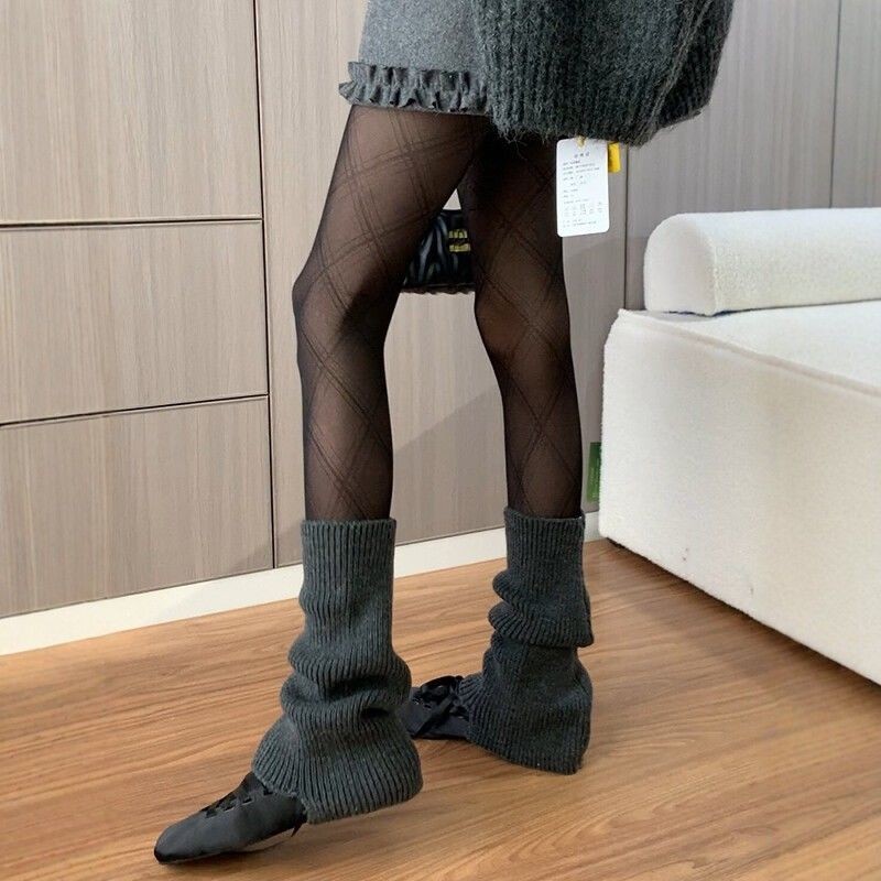 Stockings for Women Spring and Autumn New Style French Retro Pure Desire Royal Sister Large Plaid Sexy Pantyhose Black Stockings Wholesale