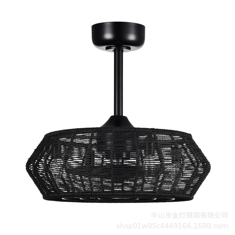 2022 New Style Fan Lamp Restaurant Chandelier Minimalist Electric Fan Household Mute American Style Retro Industrial Fan Chandelier