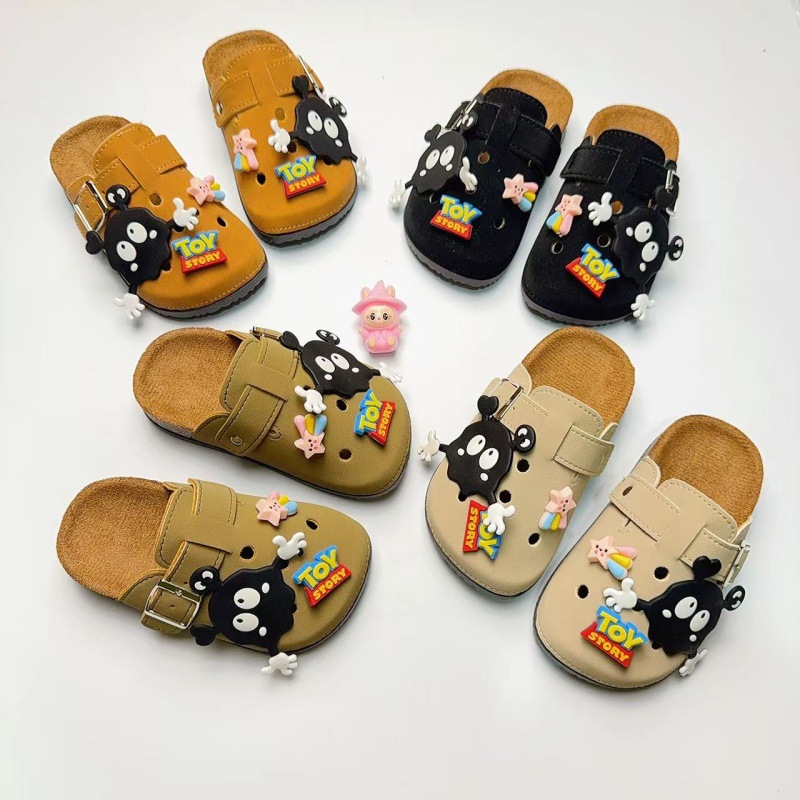Cute Boys and Girls Cartoon Birkenstock Slippers for Children to Wear Outside Spring Lazy New Birkenstock Thick-Soled Toe Slippers
