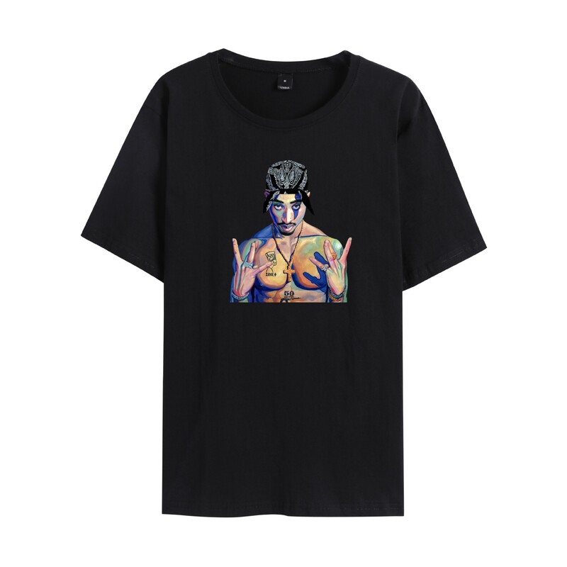 New 2Pac Tupac Amaru Shakur top US hand short sleeve shirt T-shirt fashion factory direct sale