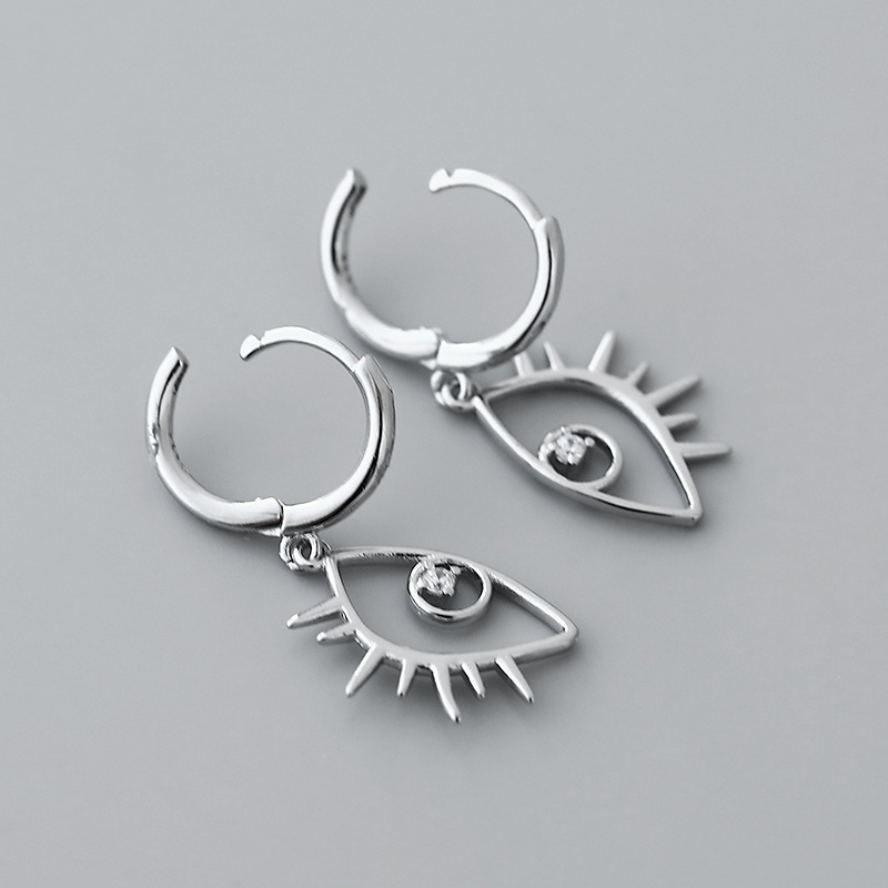 fashionable simple eye geometric inlaid zircon copper earrings wholesale nihaojewelrypicture4
