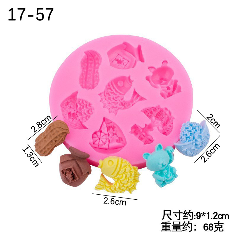 Estilo chino fortuna gato copla con molde de silicona pastel postre hornear decoración Fondant chocolate