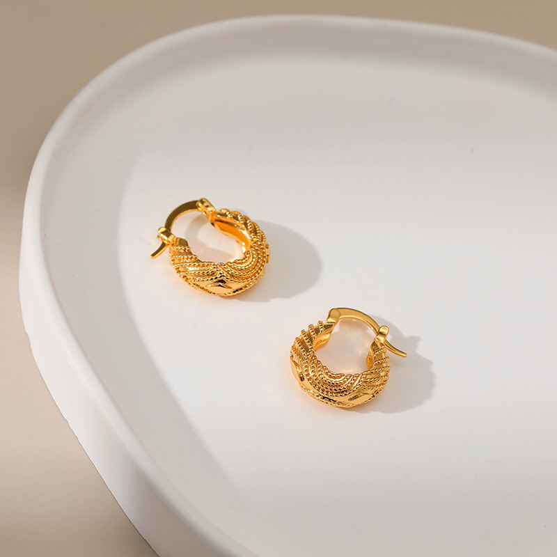 1 Pair Quantity 1 Pair Basic Retro Geometric Plating Copper 18k Gold Plated Earrings