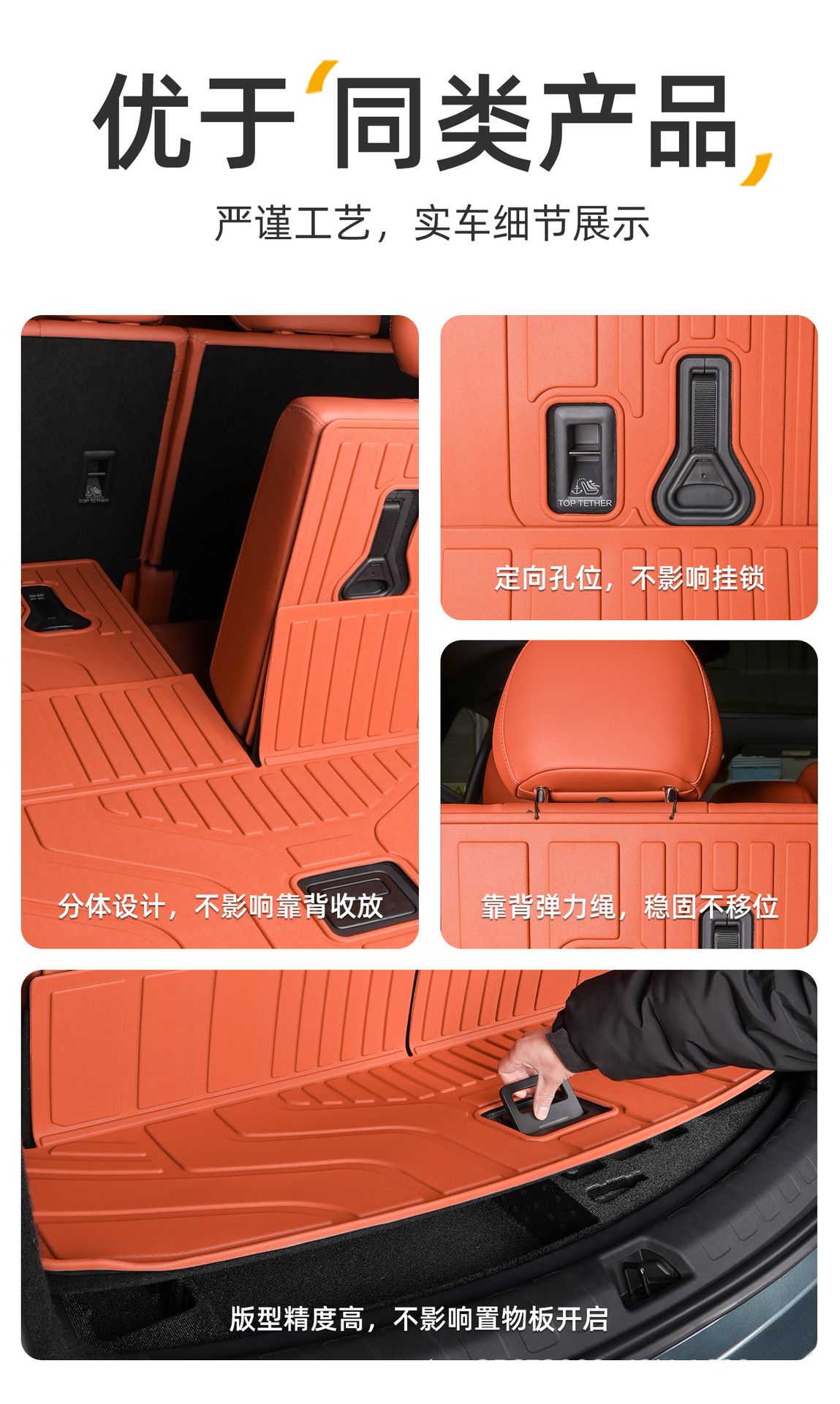 Suitable for BYD Tang L trunk mat, 25-26 model Tang L special 7-seater DM EV trunk mat, TPE car mat