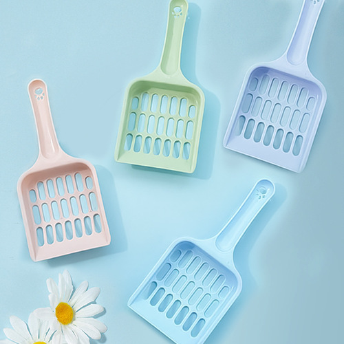 Factory direct sales pet cat sand shovel pet cleaning supplies cat litter box shovel long handle cat poop shovel large hole cat litter shovel