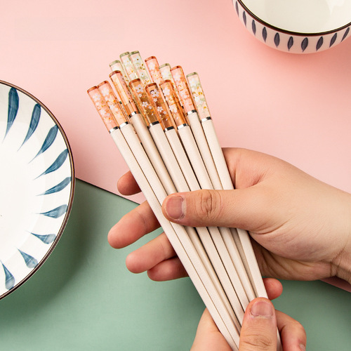 Factory Direct Shipping, Customer Full Set, Multifunctional Household Healthy Alloy Chopsticks, Anti-Slip Japanese Creative Fast Chopsticks, 5 Pair Set