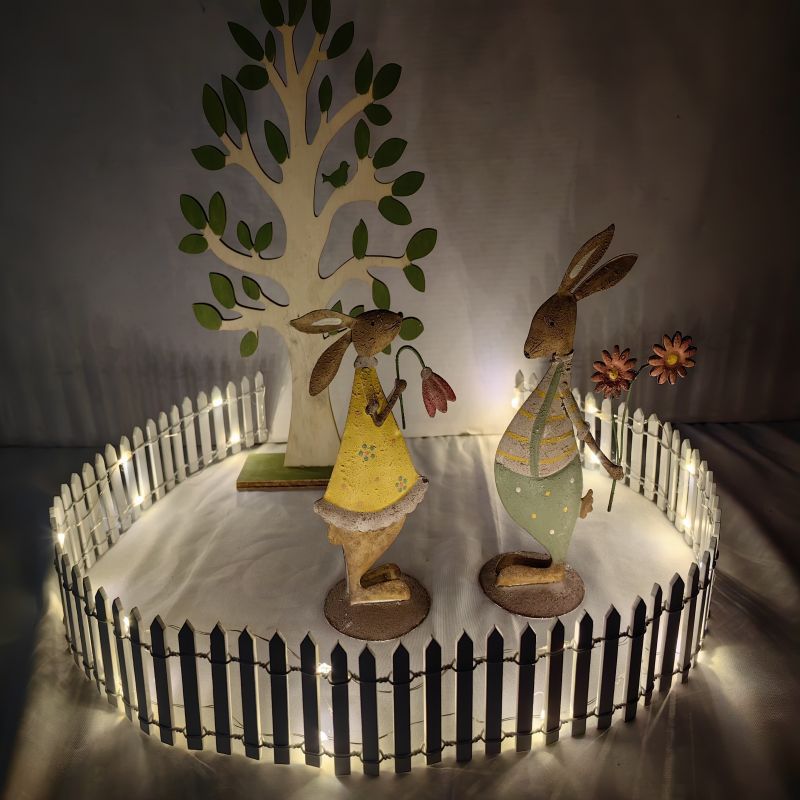 带LED灯户外装饰氛围草坪栅栏 庭院篱笆花园围栏装饰带灯