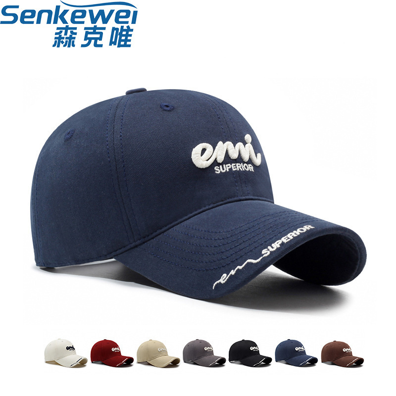 New Korean style big head circumference sanding embroidered three-dimensional letter baseball cap soft and comfortable all-match non-picking face cap