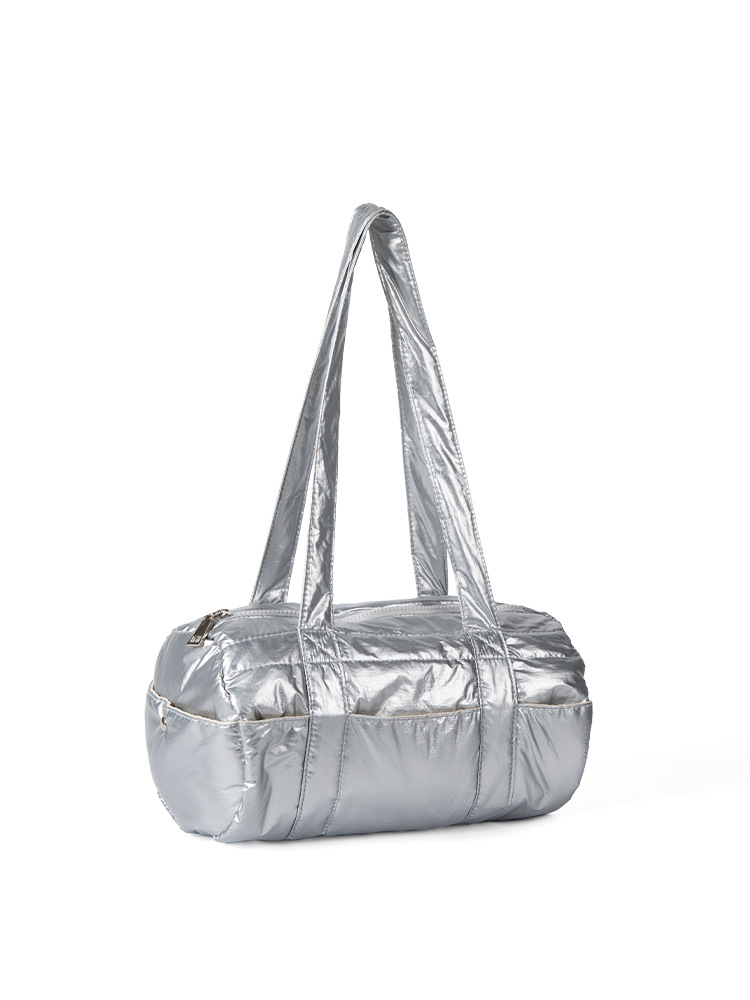 Corea del Sur nicho 2024 otoño e invierno nuevo estilo ligero y moderno bolso cilíndrico de un solo hombro todo fósforo simple bolso de axila mujer