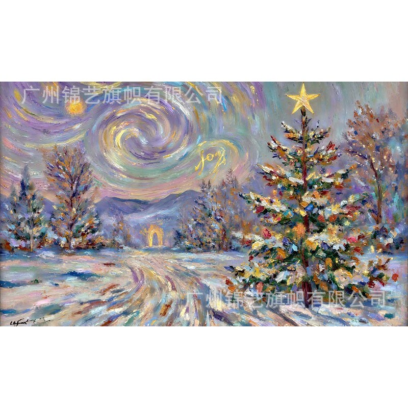 2025 新しいクリスマス背景布サンタクロース雪だるま油絵スタイルバナーホリデーパーティー装飾雰囲気|undefined