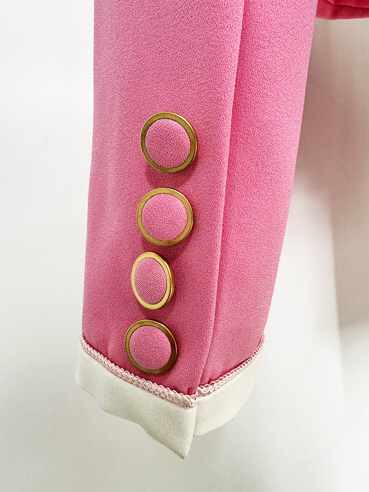 Women's Clothing star fashion white edge contrast small suit jacket mid length skirt suit two piece suit_voghion.com