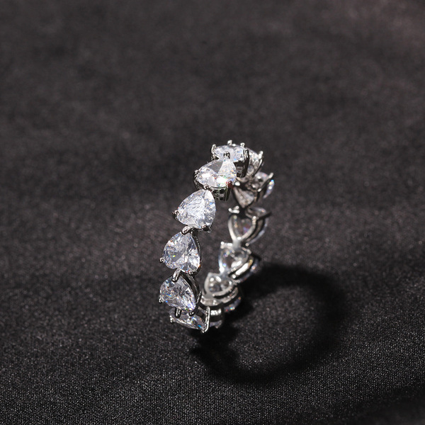 fashionable ring with stone with zircon hip-hop style