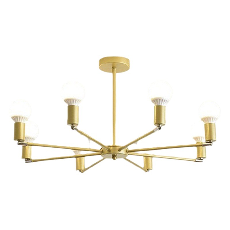 American retro araña tienda de ropa bar comedor sala de estar 6-cabeza simple personalidad creativa loft lámpara de techo de hierro