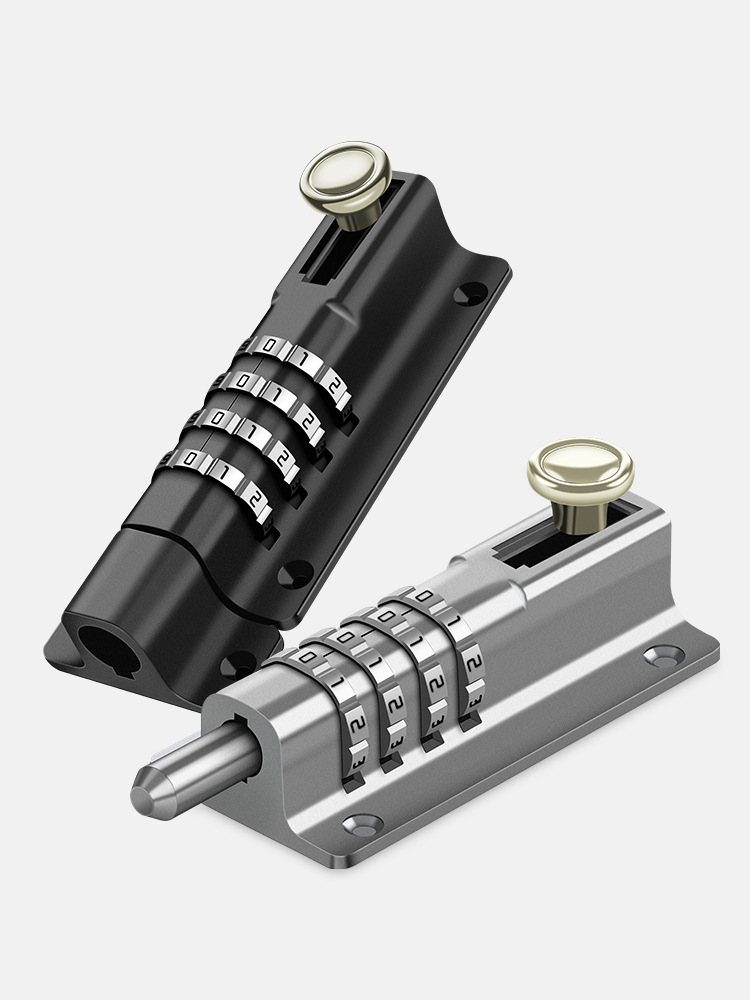 Padlock without drilling, door bolt, door hook, door latch, wooden door, iron door, anti-theft door lock, plug-type