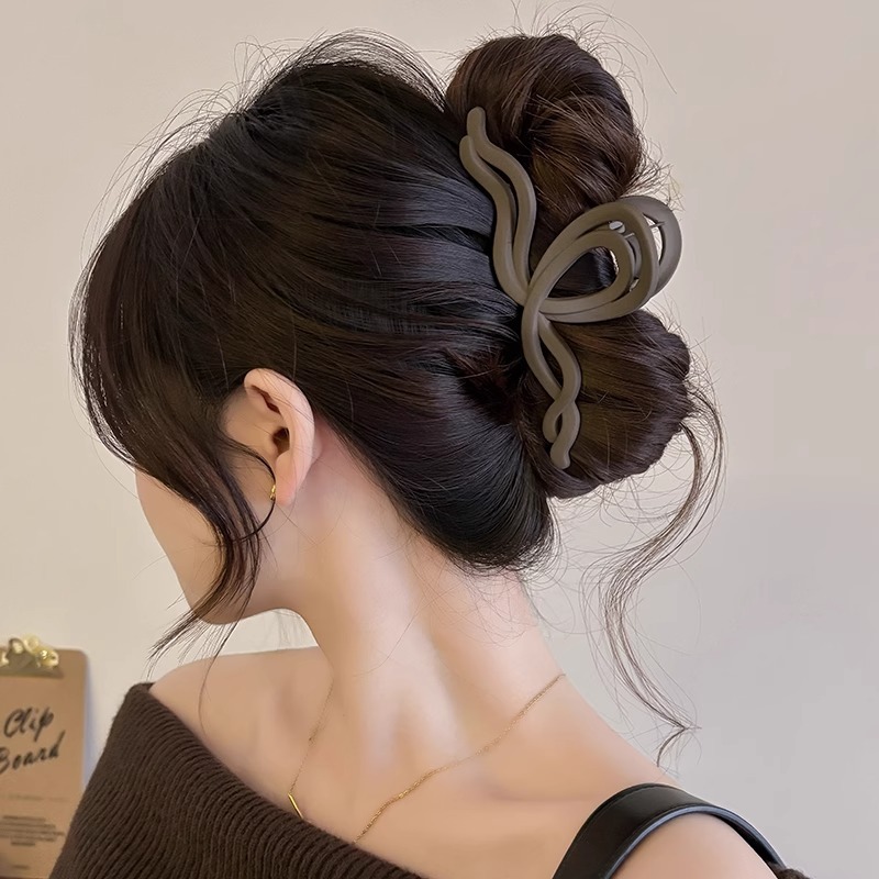 Meilad temperamento agarra clip de cabello para mujeres de alta calidad detrás de la cabeza nuevo clip de cabello acrílico onda clip de tiburón clip