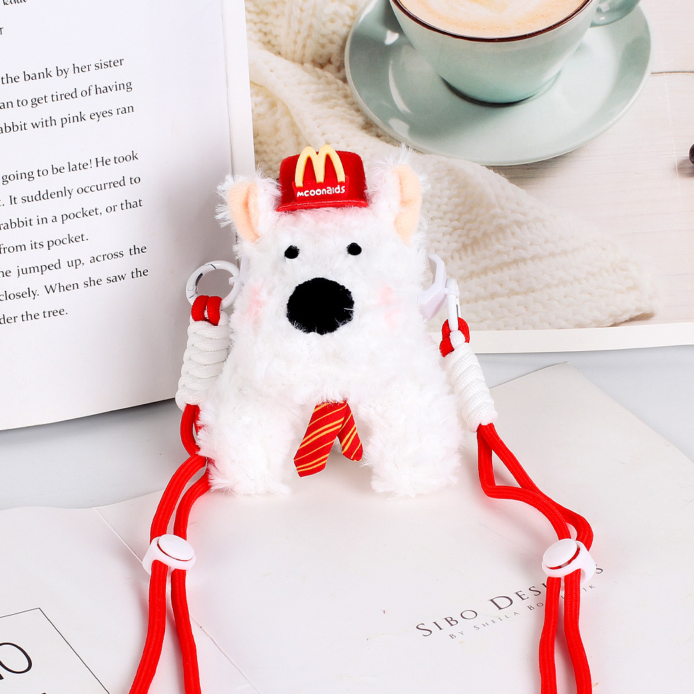 Abeja perrito muñeco de peluche para teléfono móvil clip mochila niña compras bolsa de teléfono móvil dibujos animados lindo cachorro colgante