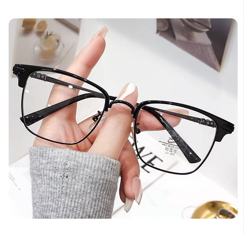 Reading glasses new anti-blue light glasses frame reading glasses comfortable retro eyebrow business men's trendy glasses