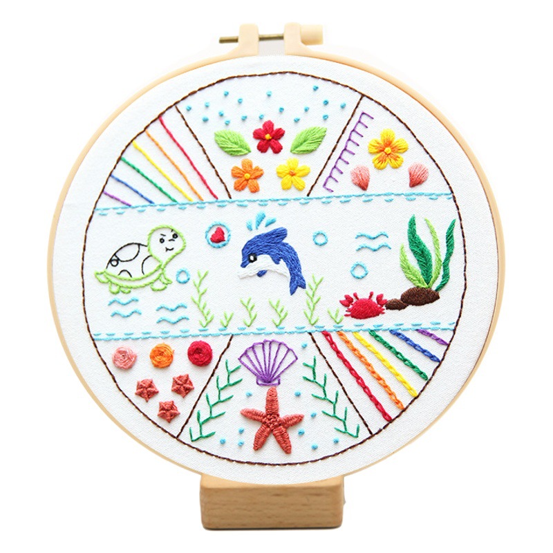 Bordado básico diy 30 tipos de bolsa de práctica de puntada Creative novato flor animal bolsa de costura punto de cruz juego de tres piezas