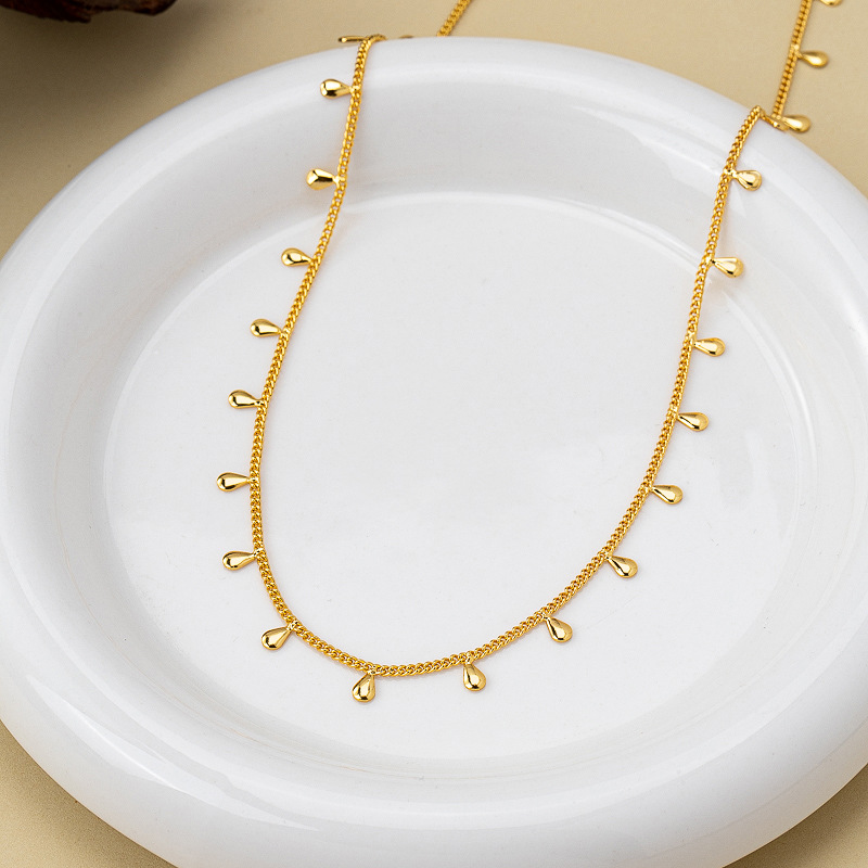 Collar minimalista a capas con cadenas delicadas para mujer_voghion.com