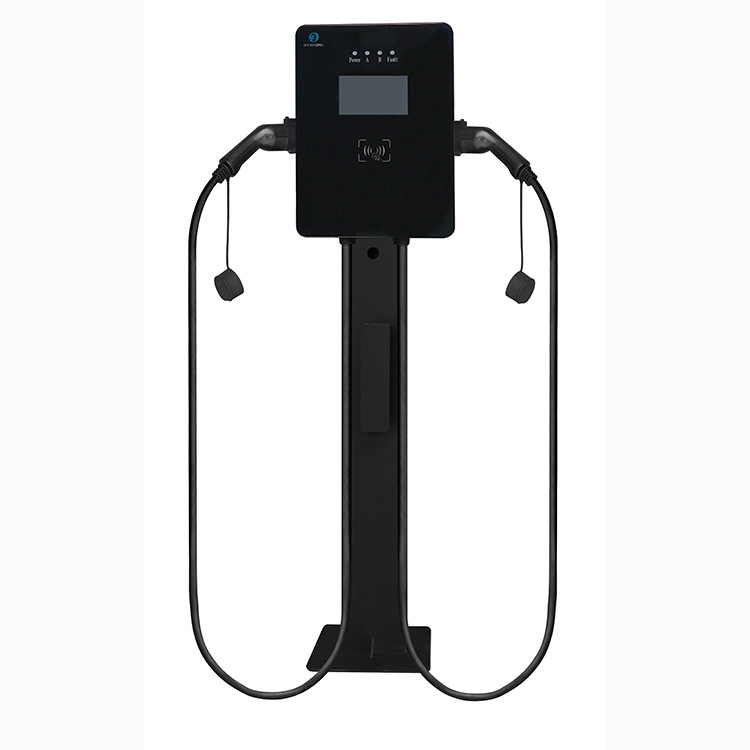 新能源欧标交流7KW14KW22KW44KW双枪商用充电桩立柱壁挂款