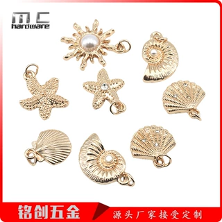 跨境环保diy饰品配件合金海洋系列挂件海豚海星乌龟手链项链吊坠
