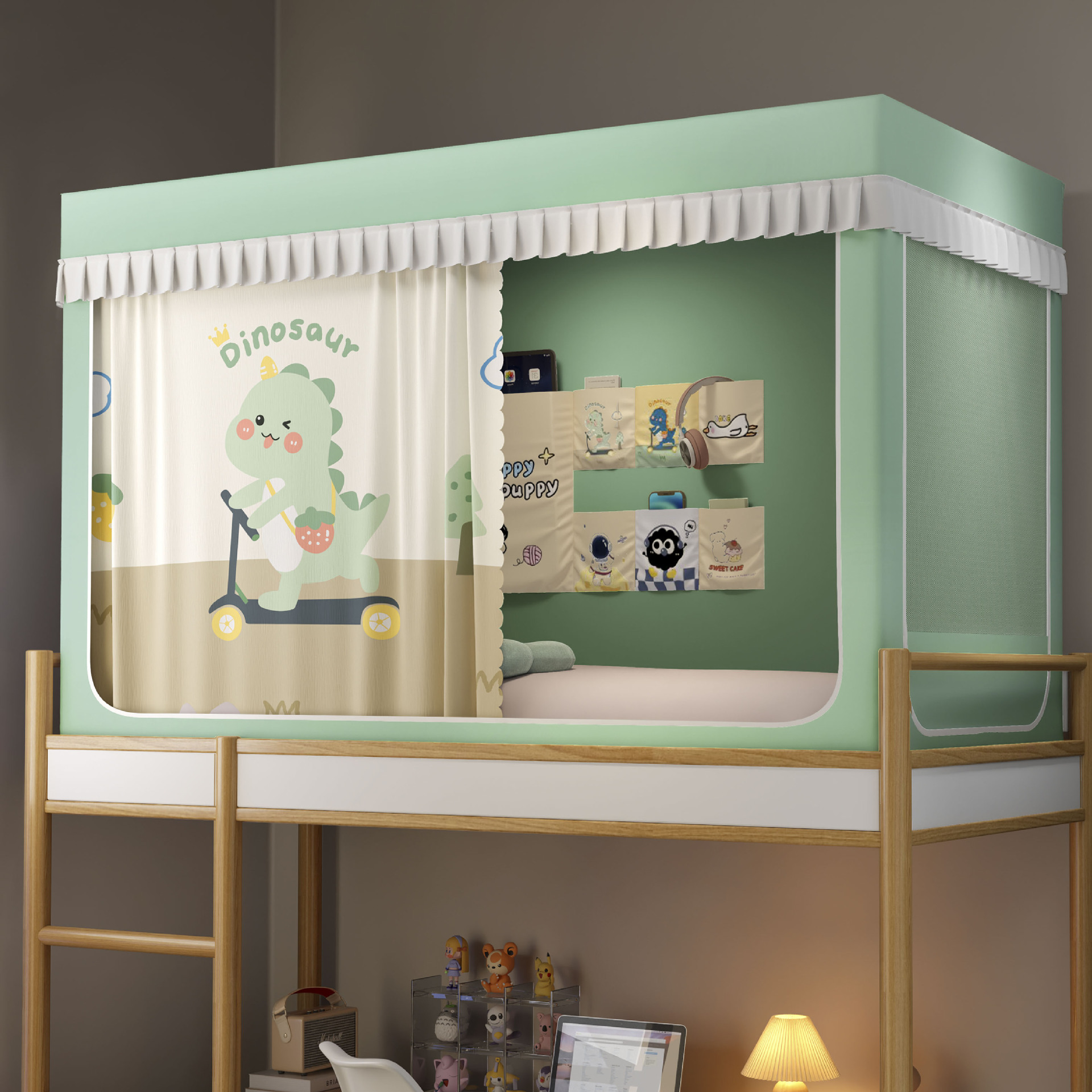 Mosquitera Opaca Integrada con Cortina para Cama de Dormitorio Estudiantil, Modelo 2025, Sin Necesidad de Instalación, Apta para Literas en Dormitorios.