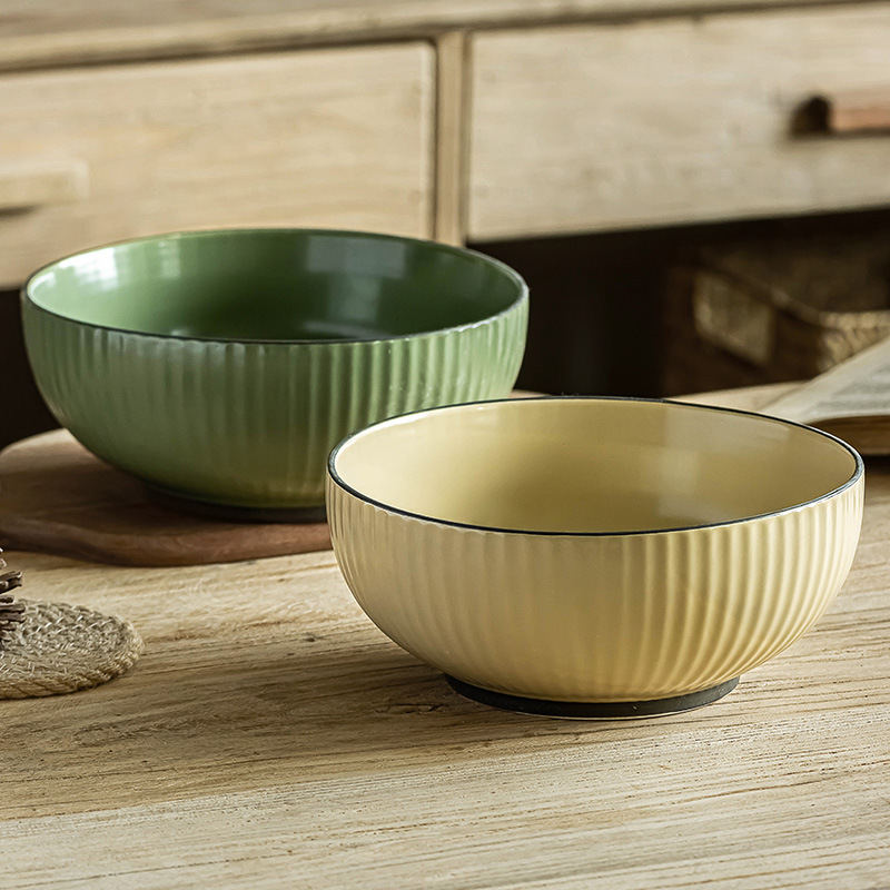 Simple estilo retro cerámica en relieve tazón creativo con tazón de fideos de sopa personalizado tazón de arroz mesa de cocina buena cosa para el hogar