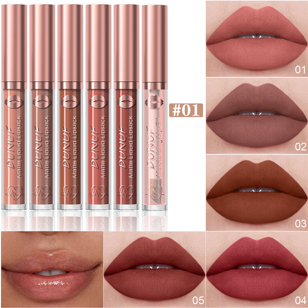 Check out DUNUF 6-tube matte waterproof long-lasting lip gloss lipstick! Disclaimer for links undefined