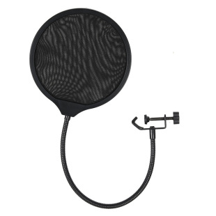 Double-Layer Anti-Spray Cover for Condenser Microphones, Microphone Windscreen, Noise Reduction Net, Bracket for Audio Live Streaming